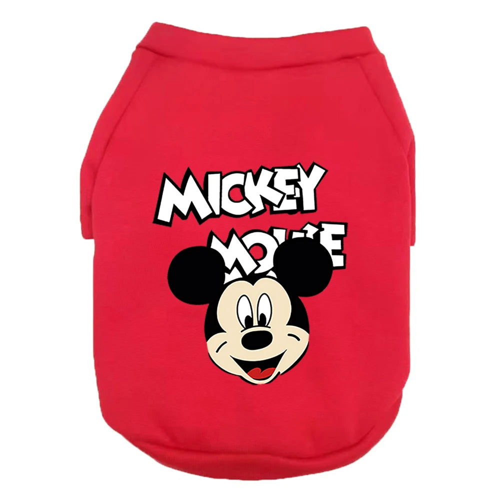 1pc pet Hoodless hoodie Polyester sweatshirt Mickey Minnie printed suitable for small and medium dog breeds