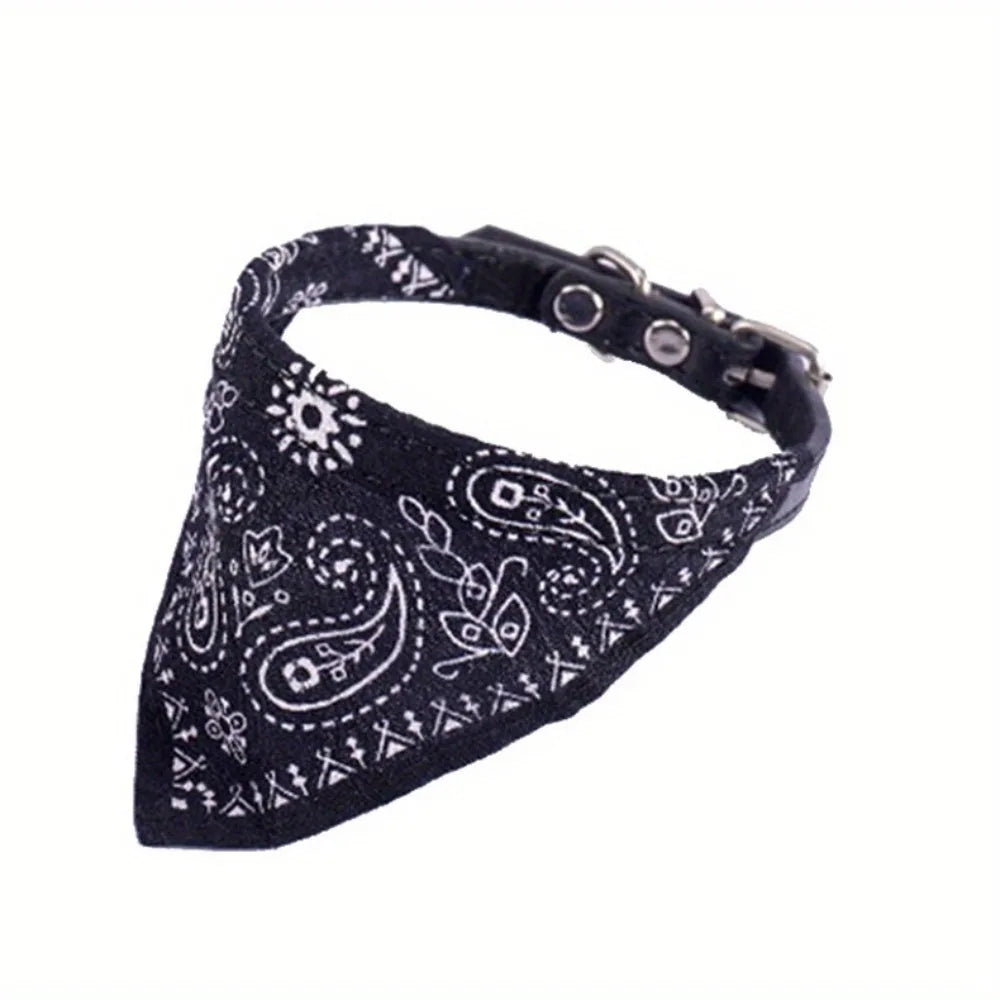 Adjustable Pet Bandana Collar, Polyester Knit Fabric Saliva Towel, Triangle Neckerchief for Small, Medium, Large Dogs & Cats