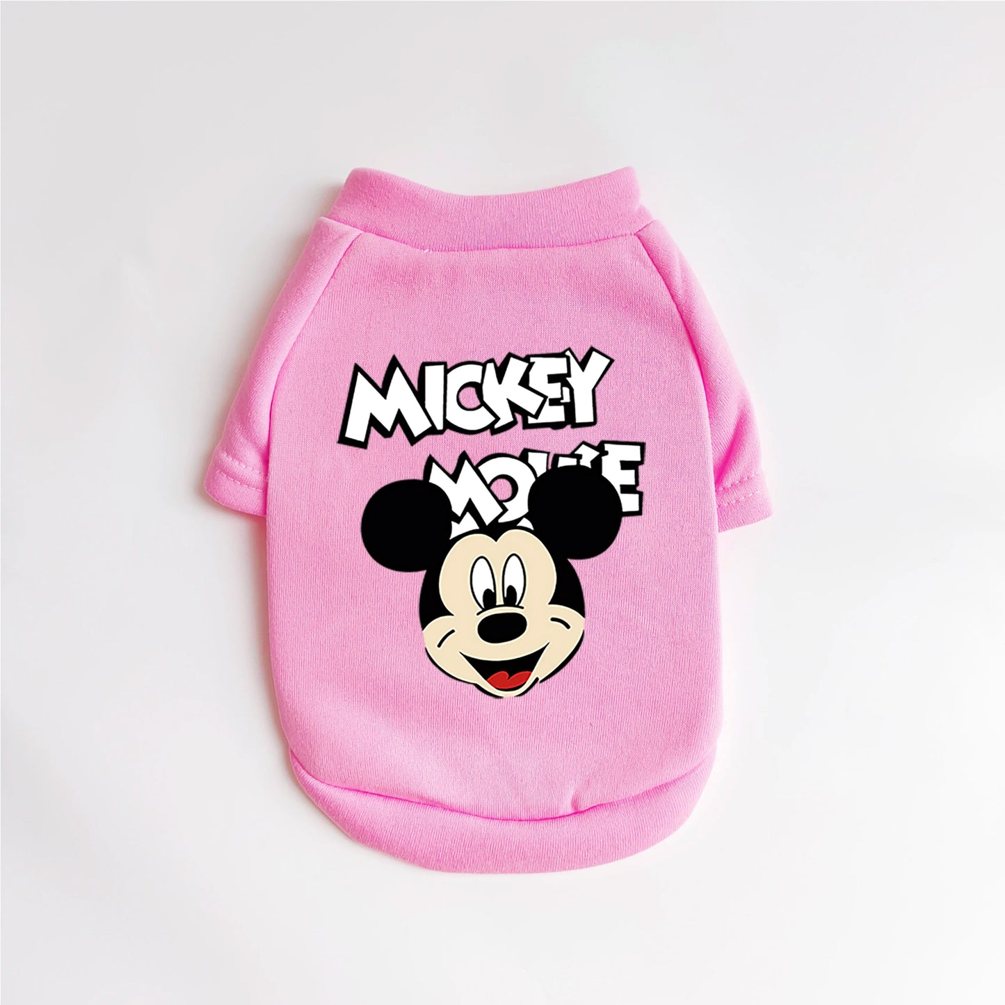 1pc pet Hoodless hoodie Polyester sweatshirt Mickey Minnie printed suitable for small and medium dog breeds