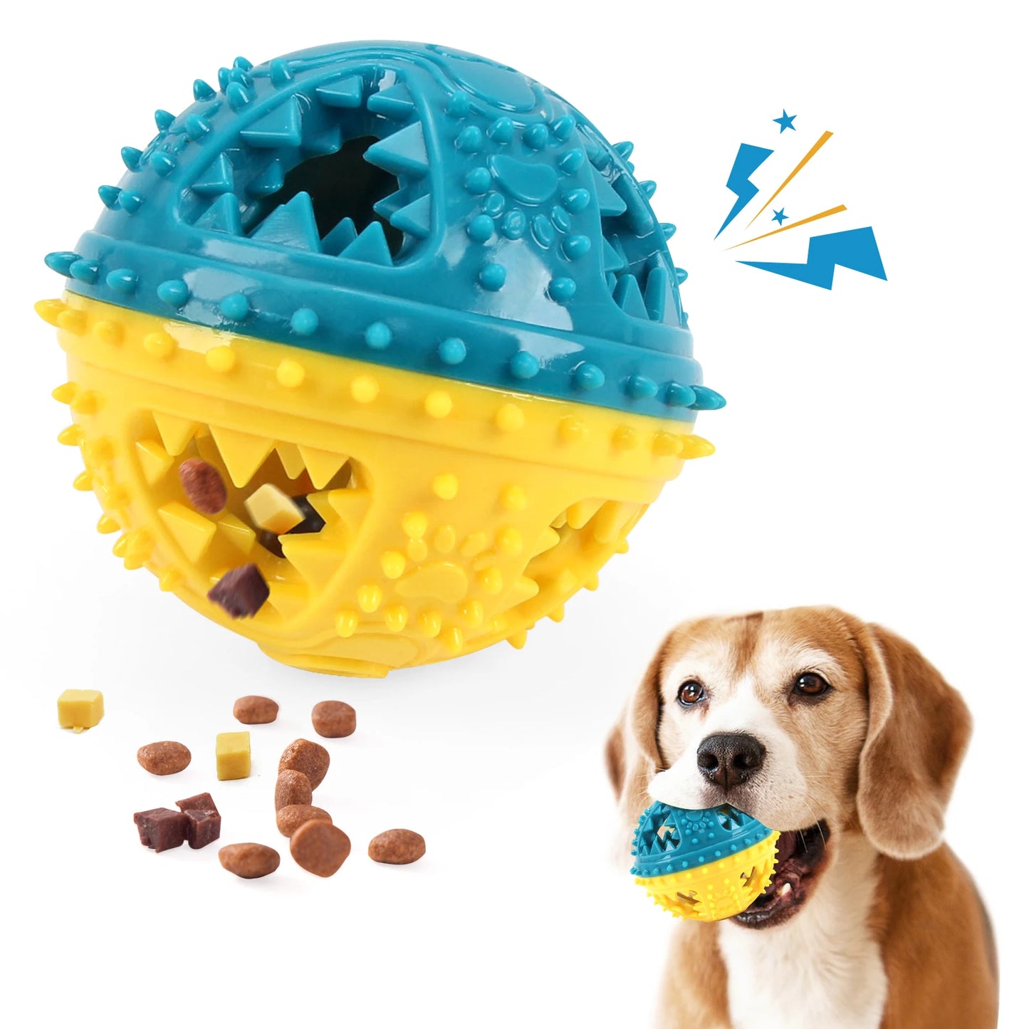 Dog Toys Grinding Teeth Chew Toys Sound Ball Food leakage Toys Cleaning Teeth Anti Bite Interactive Training Toys Pet Products