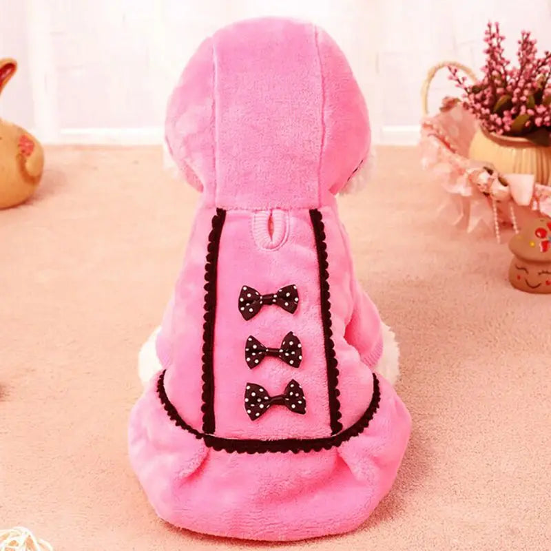 Velvet Cute Pet Dog Clothes Fashion Dog Dress For Small Medium Dogs Cats Clothes Puppy Dot Skirts Luxury Warm Apparels Dress