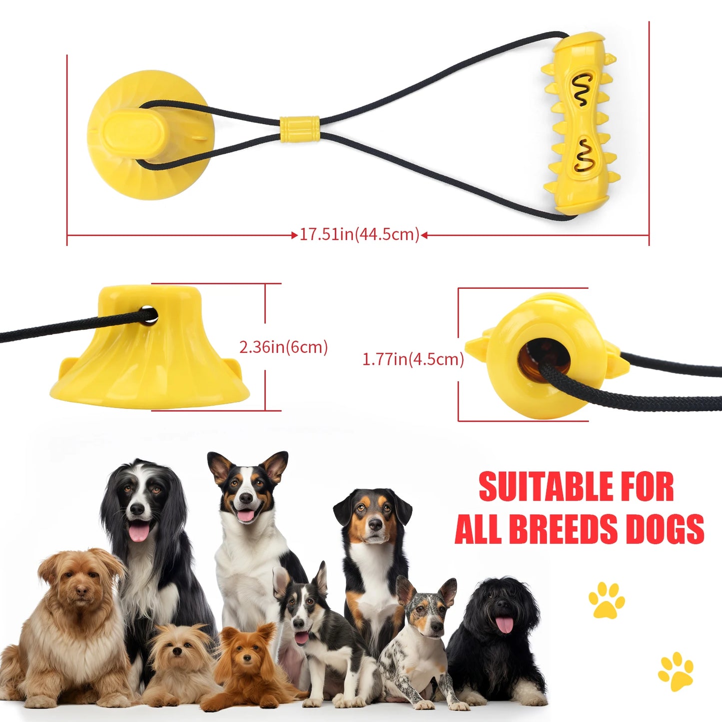 Dog Grinding Toys Suction Cup Rope Chew Toys Interactive Leaking Food Ball Teeth Cleaning Bite Resistance Toys Pet Products