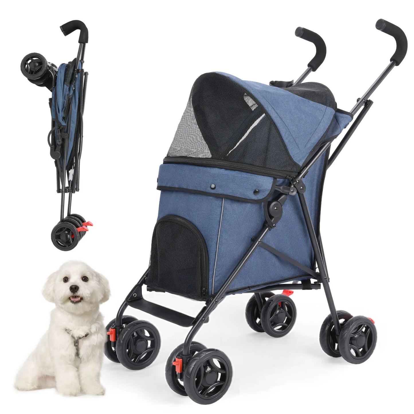 Pet Stroller Lightweight Folding Small and Medium-sized Outdoor Puppy Stroller Cat Dog Travel Breathable dogs accessories