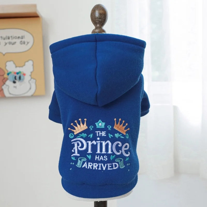 Winter Warm Dog Hoodie Letter Print Puppy Pullover Pet Sweatshirt Bichon Frise Dog Clothes