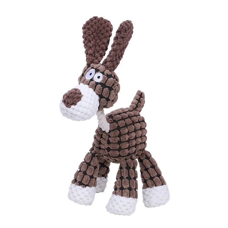 Plush Squeaky Dog Toy Donkey Shape Pet Toys Bite Resistant Squeaky Toys for Small Large Dogs Durable Chew Molar Toy Training Toy