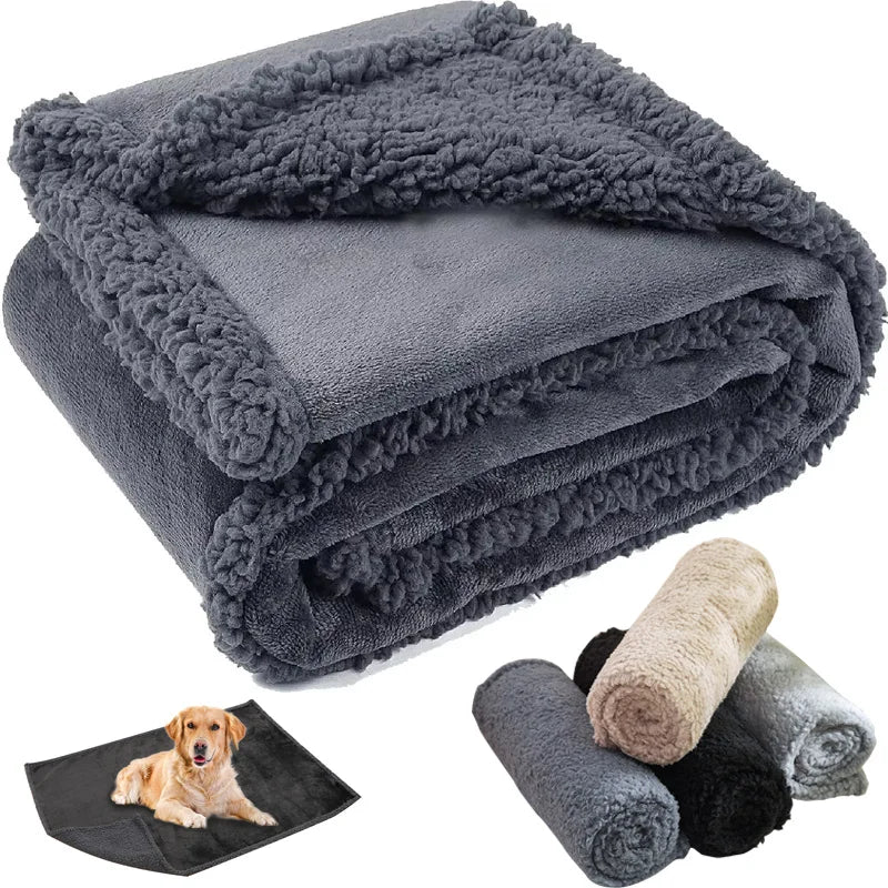 Soft Comfortable Warm Pet Sleeping Blanket Flannel Lambskin Dog Blanket Thicken  Waterproof Cats and Dogs Mat Dog Accessories