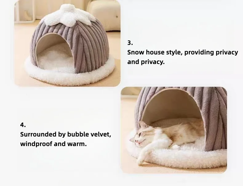 Winter Cozy Pet House Dogs Soft Nest Kennel Sleeping Cave
 Cat Dog Puppy Warm Thickening Tents Bed Nest For Small Dogs Cats