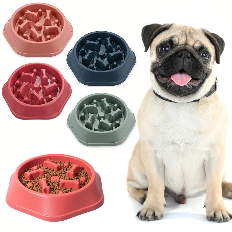 Dog Slow Feeder Bowl Anti-glutton Food Bowl for Dogs Slow Eating Dog Feeders Healthy Diet Pet Feeding Watering Supplies