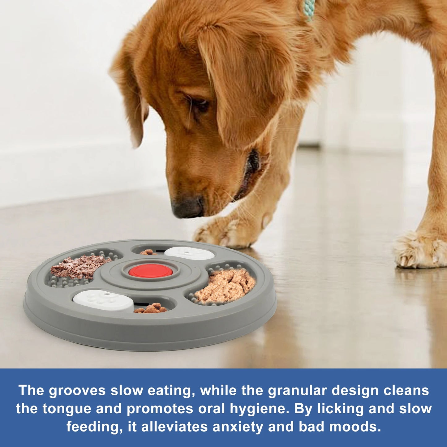 Dog Slow Feeder Device Pet Anti suffocation Bowl 2 in 1 Treat Puzzle & Lick Mat Anti Slip and Large Capacity Feeder Pet Supplies