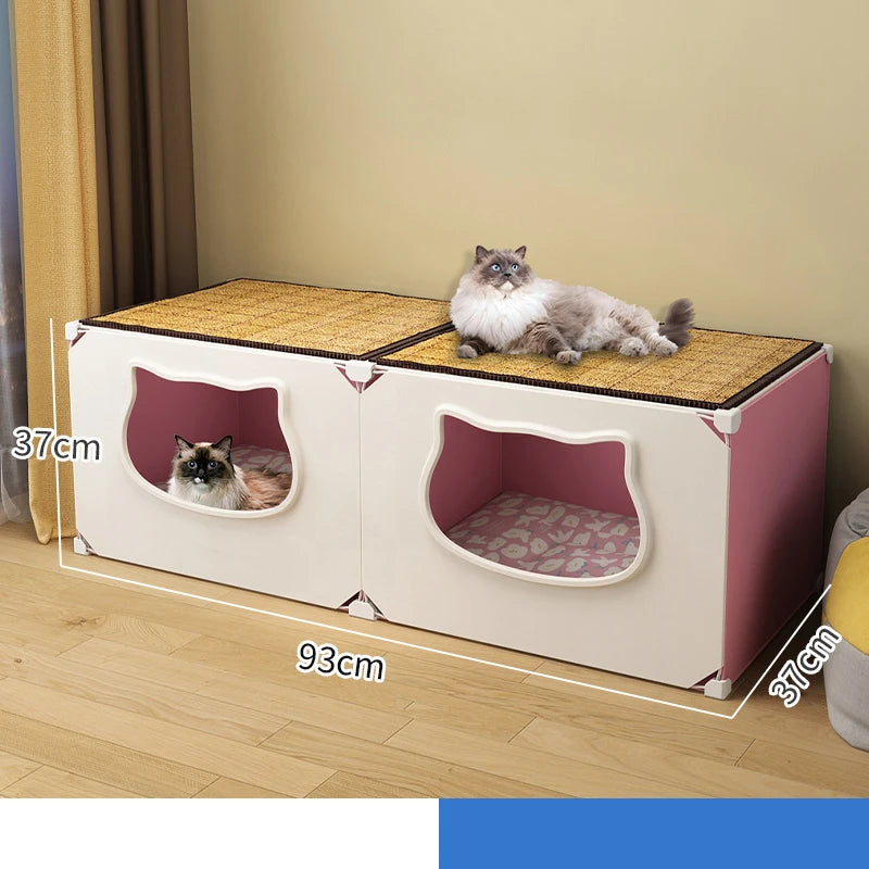 Cat Bed Detachable Cat Hiding House Comfortable Small Dog Nest Washable Cave Cats Beds