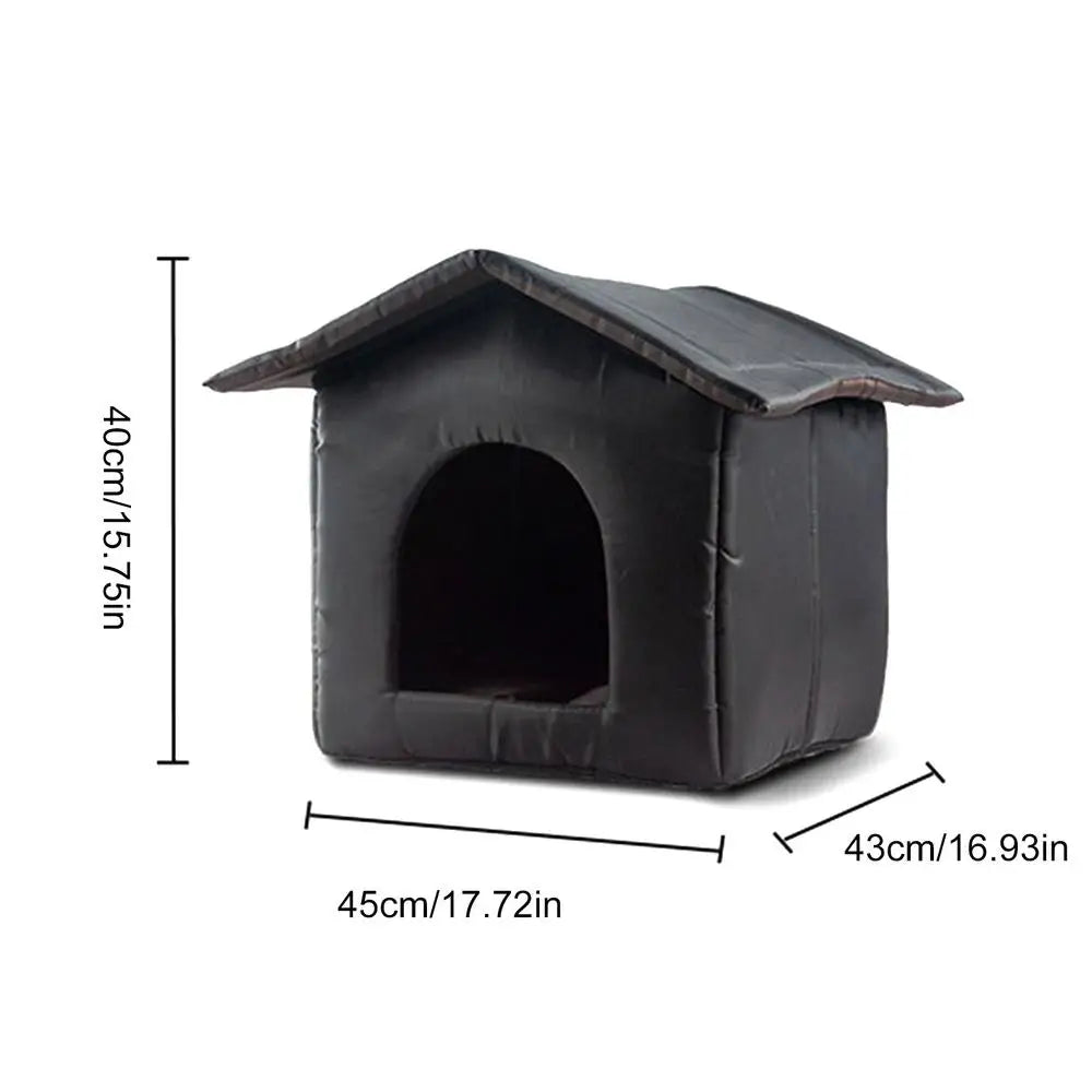 Waterproof Cat House Weatherproof Pet House For Small Dogs Cats Pet Bed Nest With Inner Pad Portable Outdoor Cat Accessories