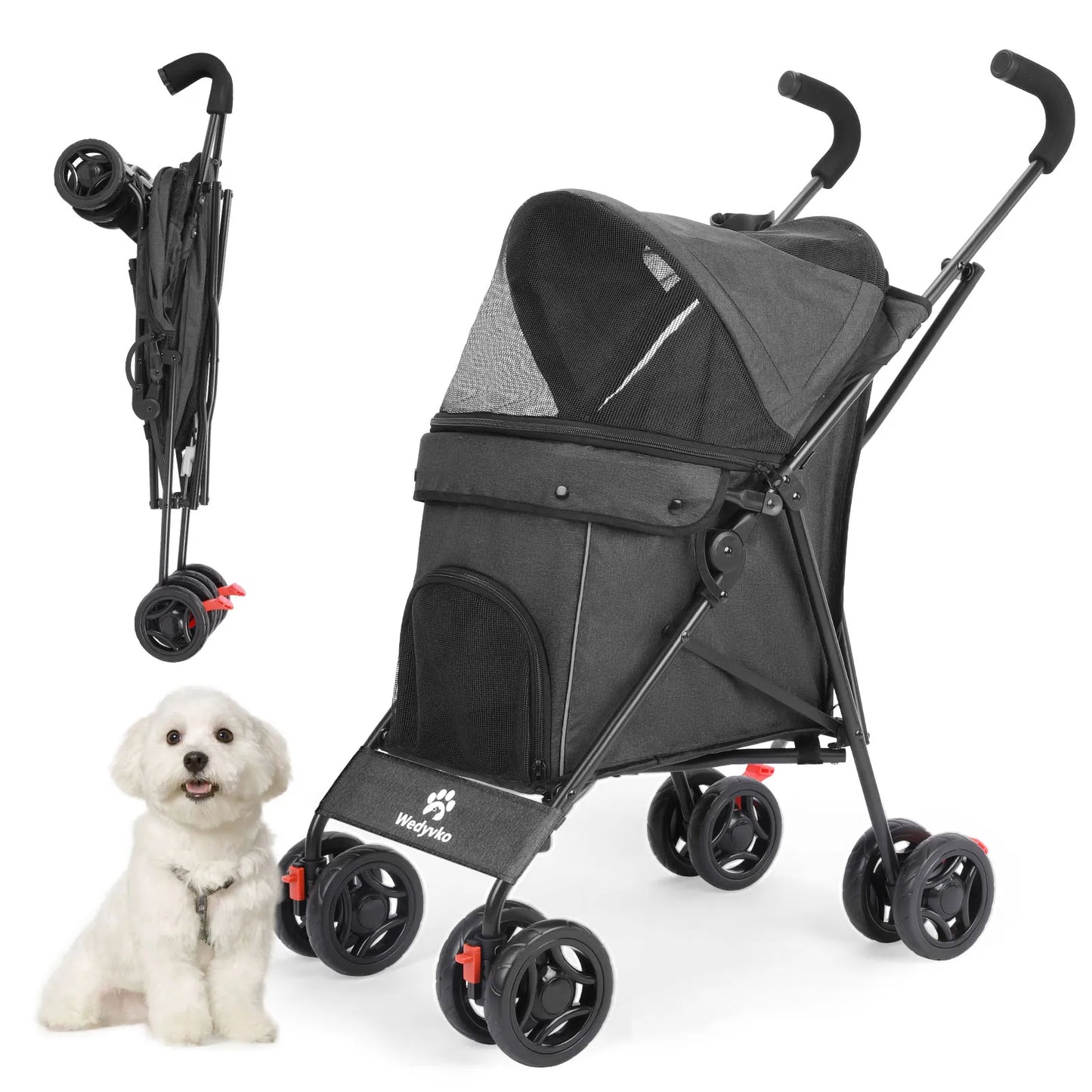 Pet Stroller Lightweight Folding Small and Medium-sized Outdoor Puppy Stroller Cat Dog Travel Breathable dogs accessories