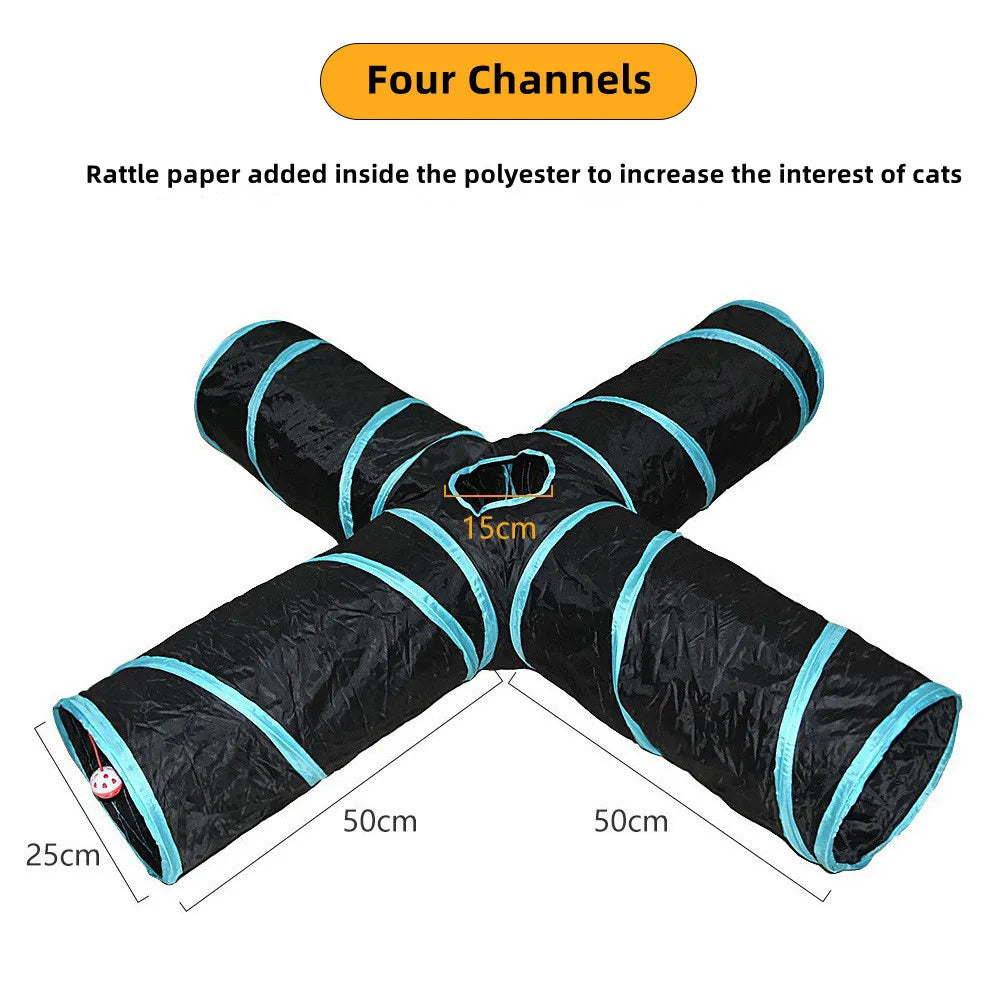 Cat Tunnel Pet Supplies Cat S T Pass Play Tunnel Foldable Barrel for Indoor loud paper