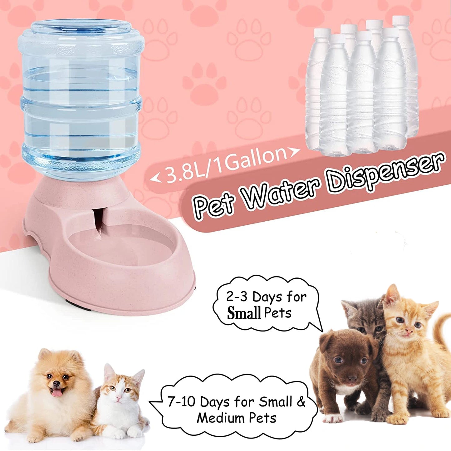 Automatic Water Dispenser Large Capacity Pet Feeder Small Dog Food Bowl  Cat Feeder Drinking Bowl Pet Feeding Drinker Water Bowl