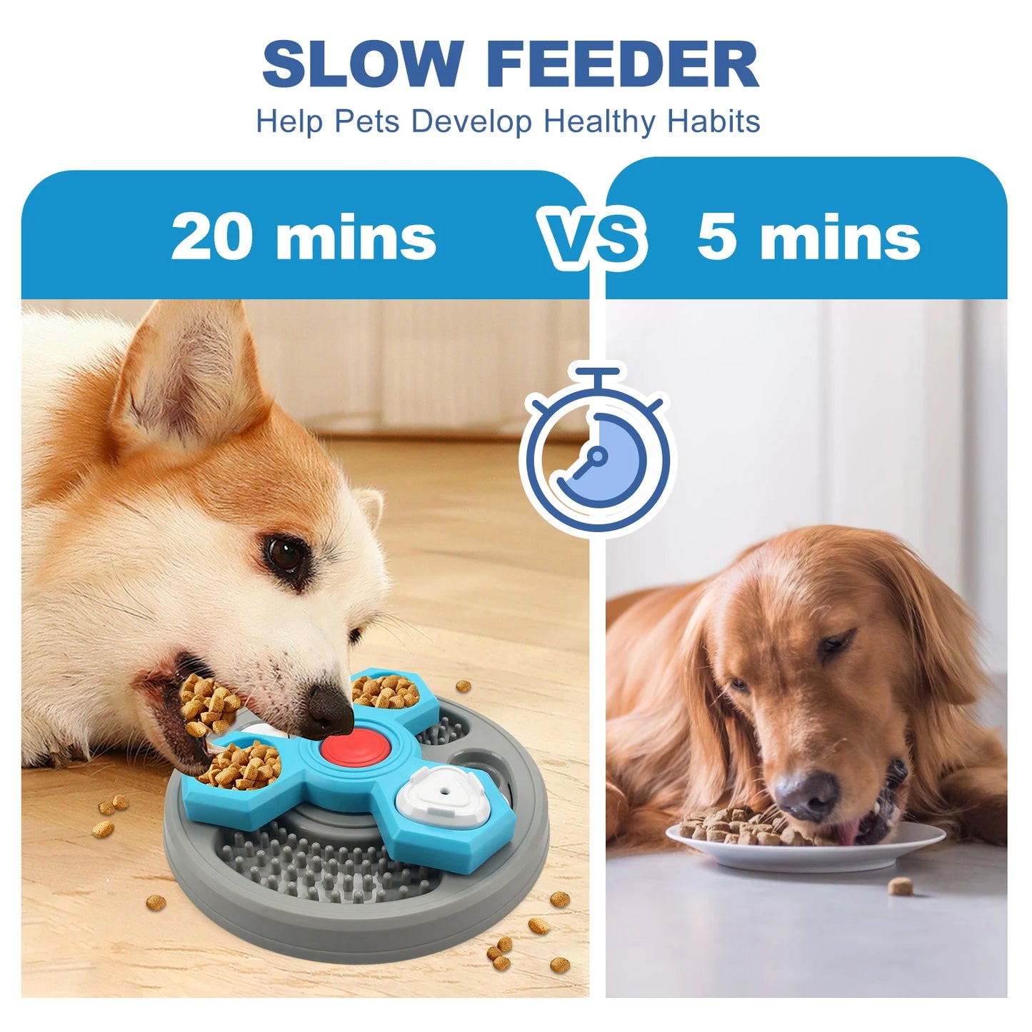 2-Layers Dog Puzzle Toys Slow Feeder Food Dispenser Interactive Increase Puppy Anti-Choking Tableware Dog Licking Plates