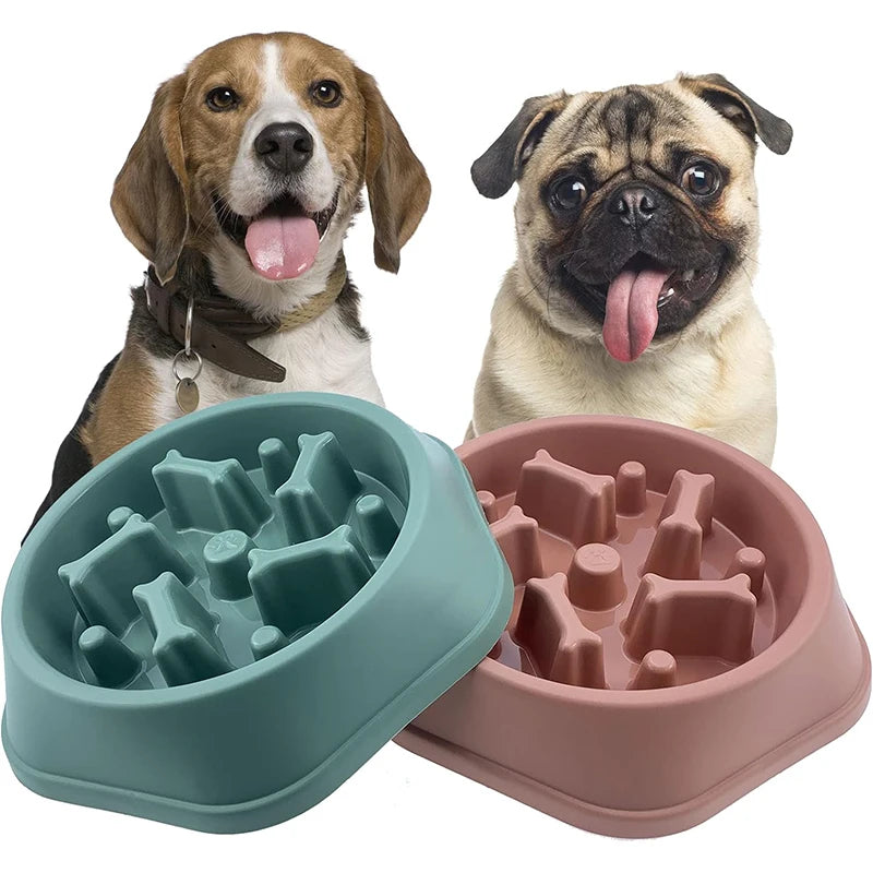 Dog Slow Feeder Bowl Anti-glutton Food Bowl for Dogs Slow Eating Dog Feeders Healthy Diet Pet Feeding Watering Supplies