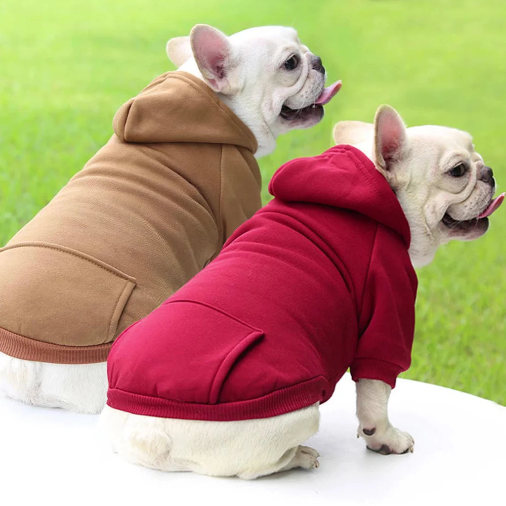 Dog Winter Warm Hooded Sweatshirt For Small Medium Dog Pet Coat Puppy Cat Apparel Outfit Clothes For Chihuahuas French Bulldog