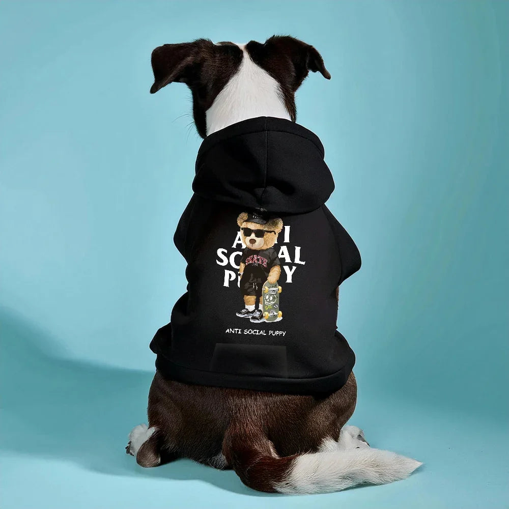 ASP Skateboard Bear Dog Hoodies Clothes Chihuahua Yorkshire Frenchie Autumn Winter Spring Fleece Lining Small Medium Pet