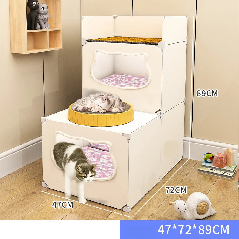 Cat Bed Detachable Cat Hiding House Comfortable Small Dog Nest Washable Cave Cats Beds