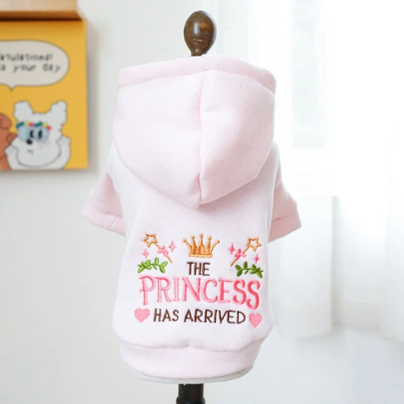 Winter Warm Dog Hoodie Letter Print Puppy Pullover Pet Sweatshirt Bichon Frise Dog Clothes